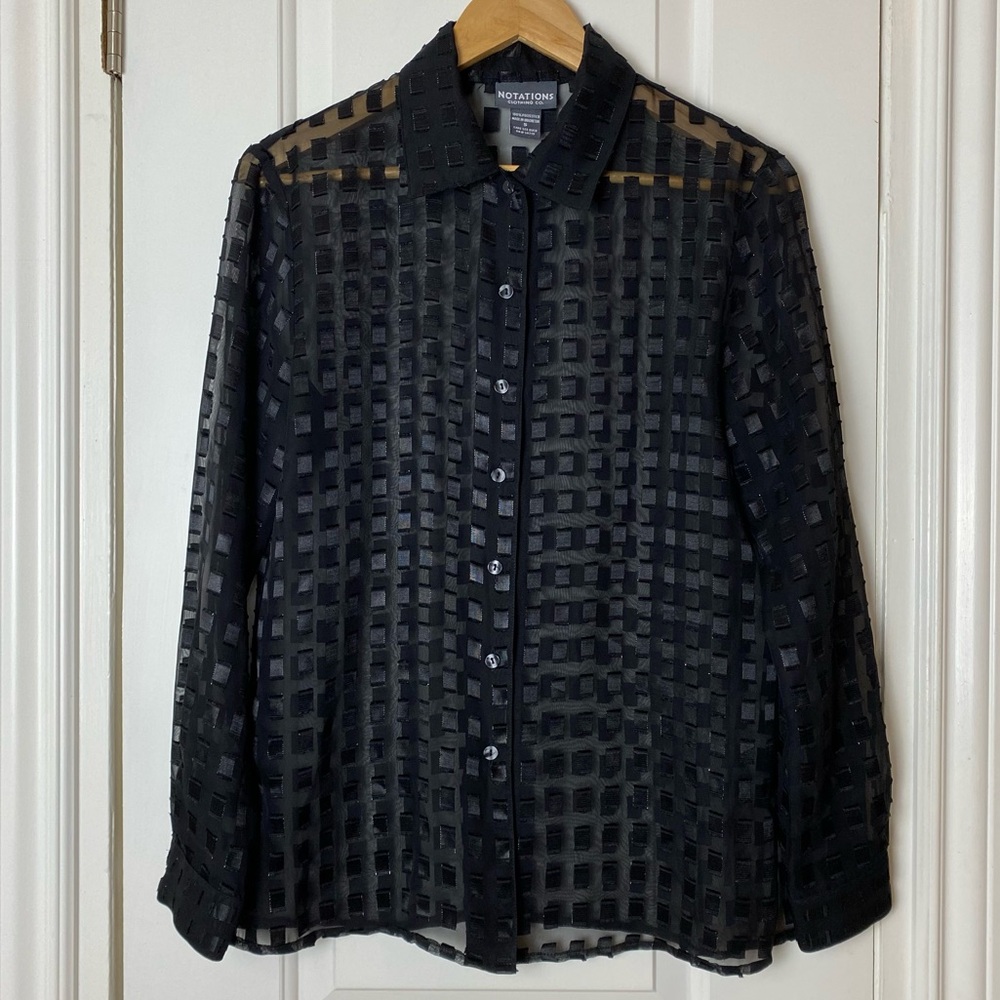 Sheer Sparkle Pattern Blouse S